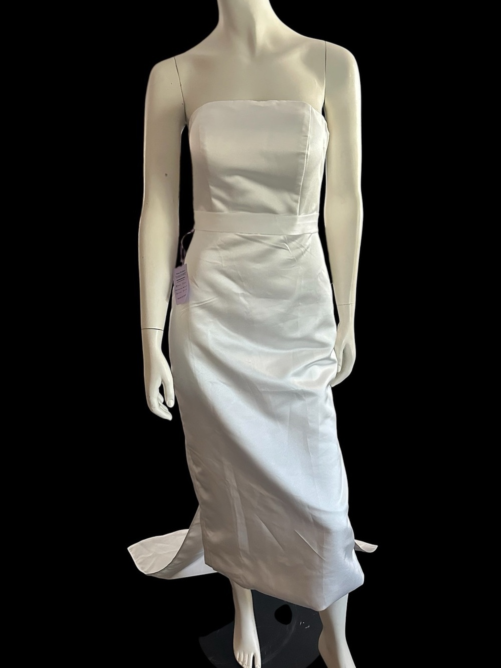 Miss Veil Strapless Fitted Wedding Dress with Removable Bow Train White NWT